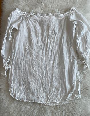 Lord Taylor Women's Size Small Off Shoulders White 100% Linen