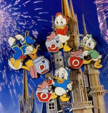 🍓Donald Duck & Nephews Hidden Mickey Pins - Huey Dewey Louie & Donald 4 Pin Set