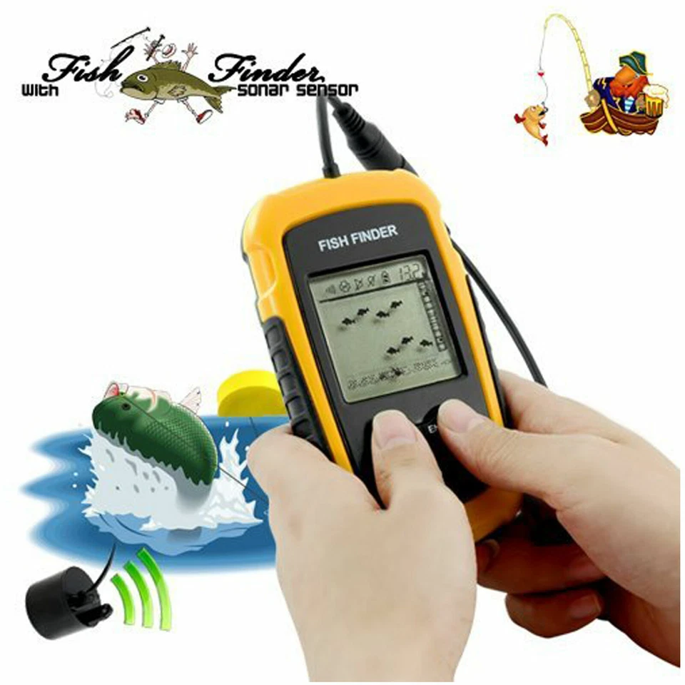 Handheld Fish Finder Water Depth Sonar Sensor Kayak Fishing Finders Transducer - Image 3 of 4