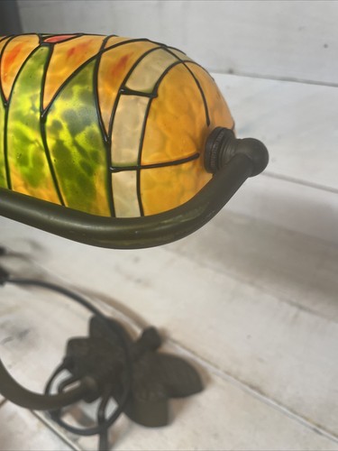Stained Glass Dragonfly Desk Lamp Metal Base Electric Fast Ship - Picture 9 of 11