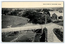 1910 Sauk River Bridge River Exterior Melrose Minnesota Vintage Antique Postcard