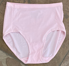 623 HANES 6/Med Pink Silky Smooth Shiny Modern Brief Panty NWOT 344