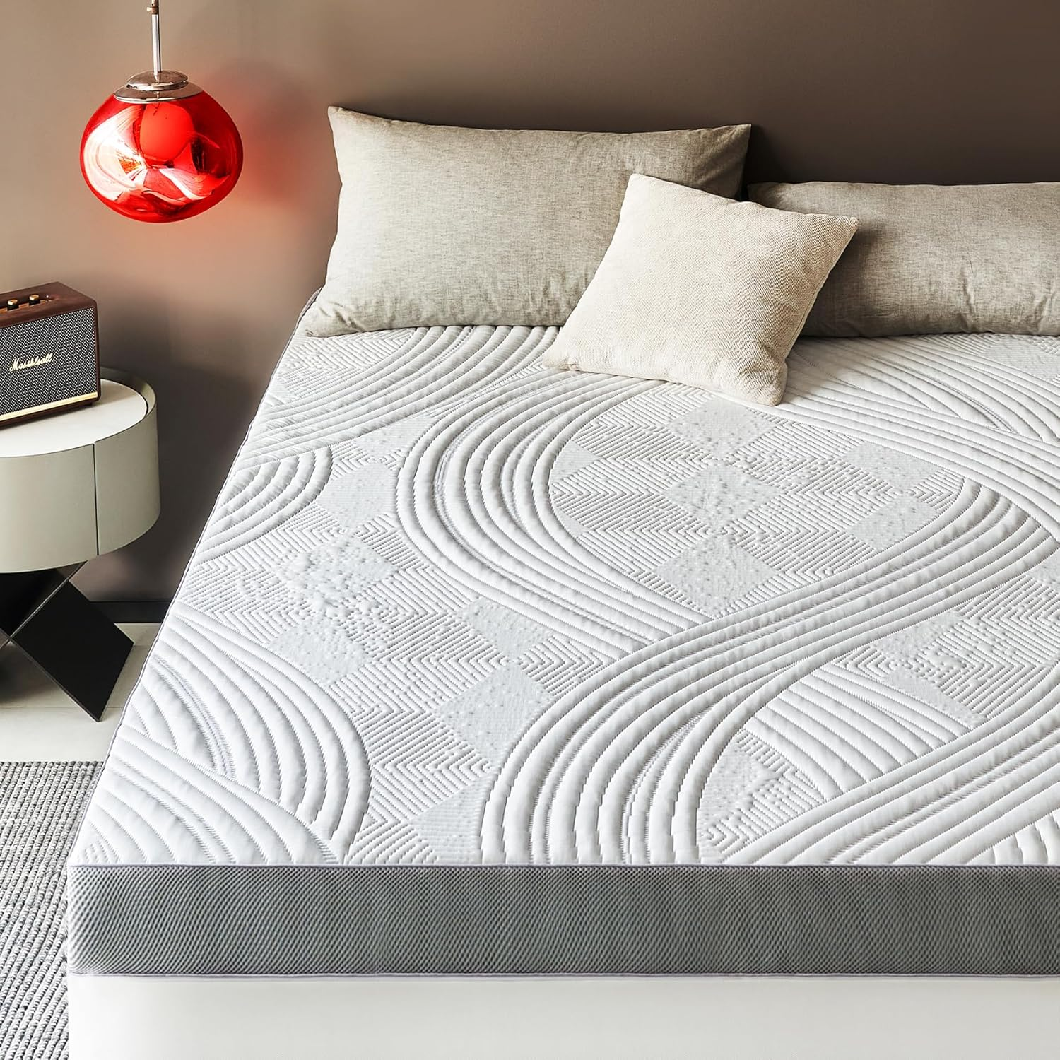 Memory Foam Mattress Topper King, 3 Inch Gel Mattress Pad Cover with Deep Pocket