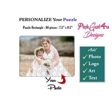 CUSTOM JIGSAW PUZZLE, 8" x 6", 80 PIECES UNIQUE PUZZLE WITH PHOTO, LOGO, ARTS