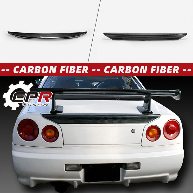 For Nissan Skyline R34 GTR GTT Carbon Fiber Rear Trunk Spoiler