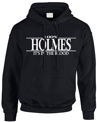 Holmes Surname Men's Hoodie Funny Name Family Hooded Sweatshirt Gift Hoody
