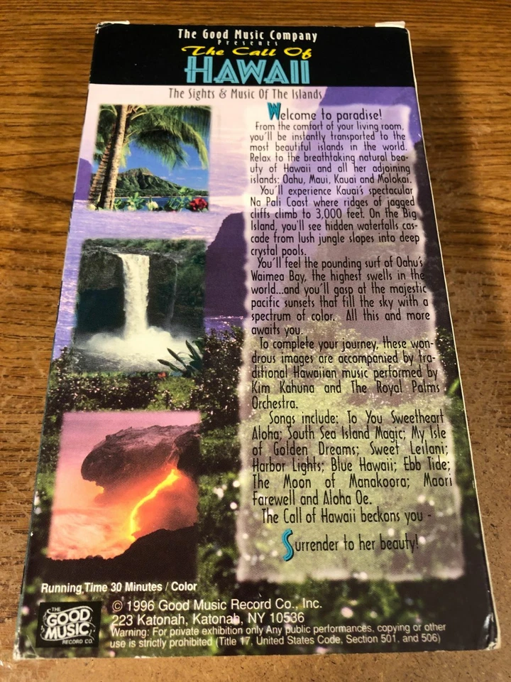The Call Of Hawaii VHS VCR Video Tape Used Movie Good Music Company - Image 2 of 4