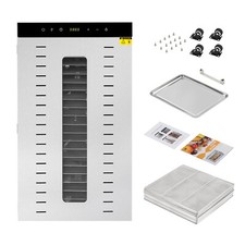 20-Tray Stainless Steel Food Dehydrator with 1700W Power and LED Light