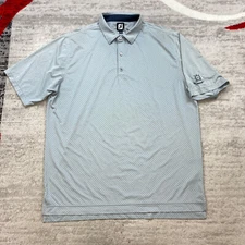 FootJoy Polo Shirt 2XL XXL Gray Athletic Performance Outdoors Polka Dot Golfer