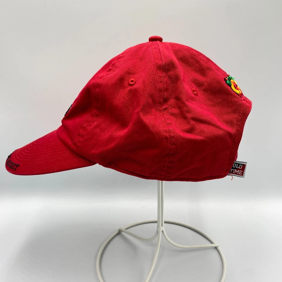 Chicago Blackhawks Hockey NHL Ajustable Correa Gorra Roja Foto 2 de 4