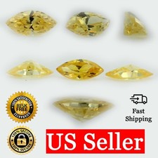 Loose Marquise Cut Citrine CZ Stone Single Yellow Cubic Zirconia Nov Birthstone