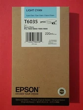 09-2023 NEW 220ml GENUINE EPSON T6035 LIGHT CYAN K3 INK PRO 7800 9800 7880 9880