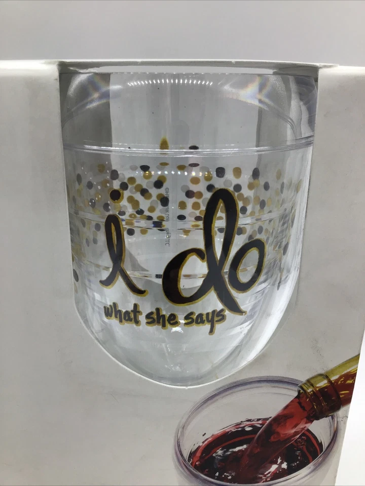 Tervis “I Do” y “I Do What She Says” 9 oz. Juego de 2 copas de vino aislantes para boda Foto 3 de 4
