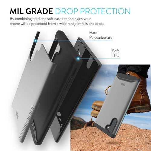 For Samsung Galaxy Note 10 Case, TUDIA Slim-Fit MERGE Dual Layer Cover Case - 第 8/20 張圖片