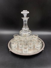 Set servizio Vodka alcolici Bottiglia 12 shot bicchiere cristallo molato vassoio