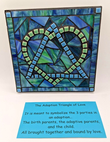 Adoption Symbol Mosaic Stained Glass Mosaic Wall Plaque Blessed By Adoption