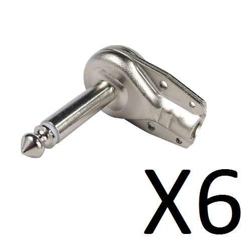 Lot of 6 Switchcraft 228 1/4 6.35mm Mono TS Right Angle Guitar Plug Connector