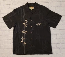 Vintage Paradise Found Hawaiian Button Up / Down Shirt Men's Size Large Bamboo