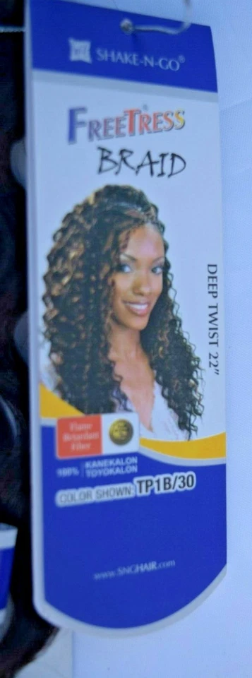 Trenzas de ganchillo Freetress Deep Twist 22" Shake N Go color TP1B/33 Foto 4 de 4