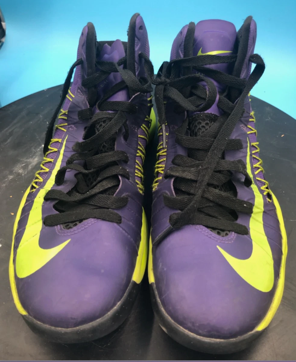 Nike Lunar Hyperdunk 2012 Purple Yellow Lime Green 524934 500 Sz 7.5 RARE
