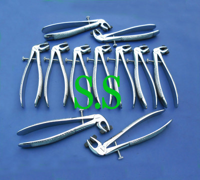 12 CROWN REMOVER LOWER MOLAR WITH SILICONE TIPS DENTAL FORCEPS