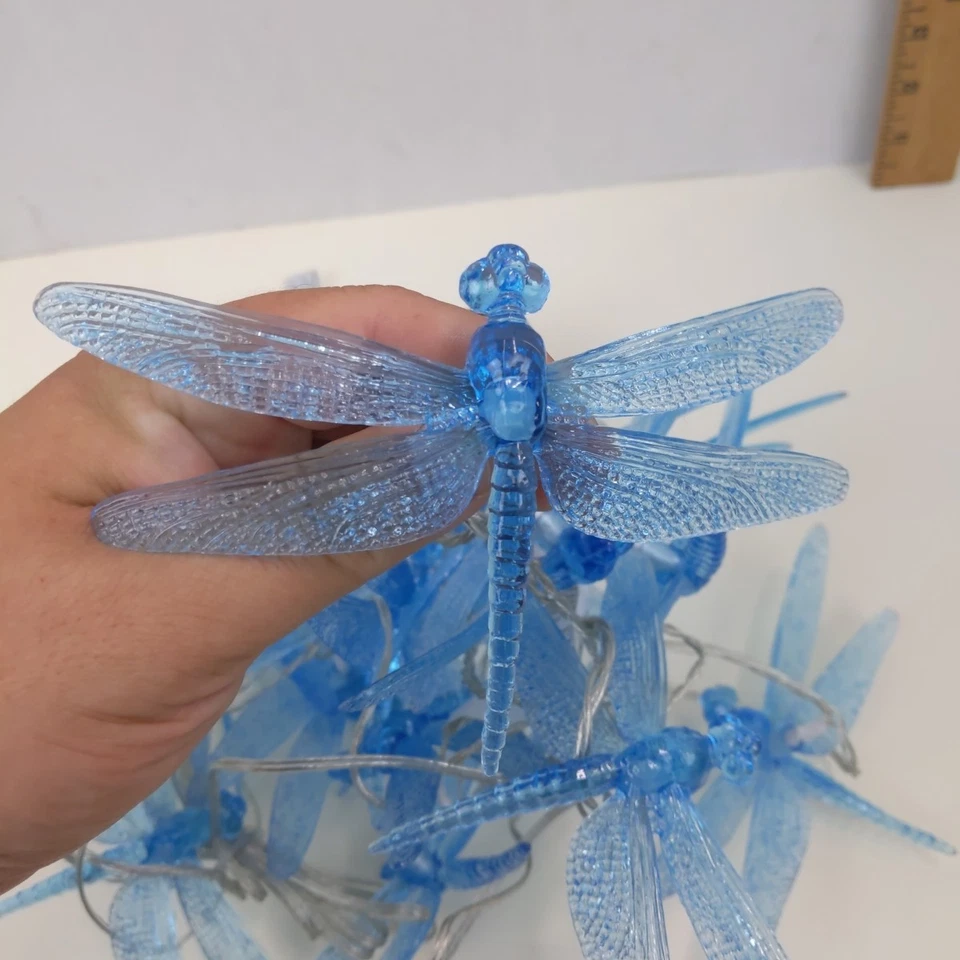 Cadena de luces LED azules IKEA libélula interior exterior jardín patio decoración Foto 2 de 4