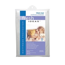 Fresh Ideas Fitted Vinyl Mattress Protector, Waterproof, Hypoallergenic, 14" ...