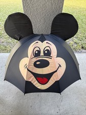 Disney Parks Vintage Mickey Mouse Nylon Umbrella With Ears