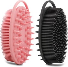 2 Pack Silicone Body Scrubber Loofah Double-Sided Body Brush,Shower Scrubber