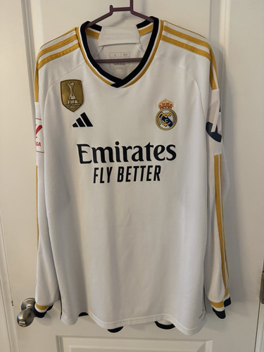 adidas Real Madrid Vini Jr. #7 White Gold Black Soccer Jersey Men’s L