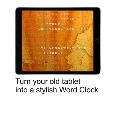 Wortuhr Deutsch | German Word Clock | iPad Tablet | No App | #de-r5--ja