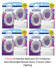 Febreze Bathroom Air Freshener, Odor-Fighting, Gain Moonlight Breeze Scent, 8 Ct