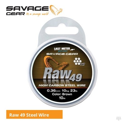 Savage Gear Raw 49 Stahldraht - Hecht Muskie Zander Barsch Raubfisch Angeln Spuren