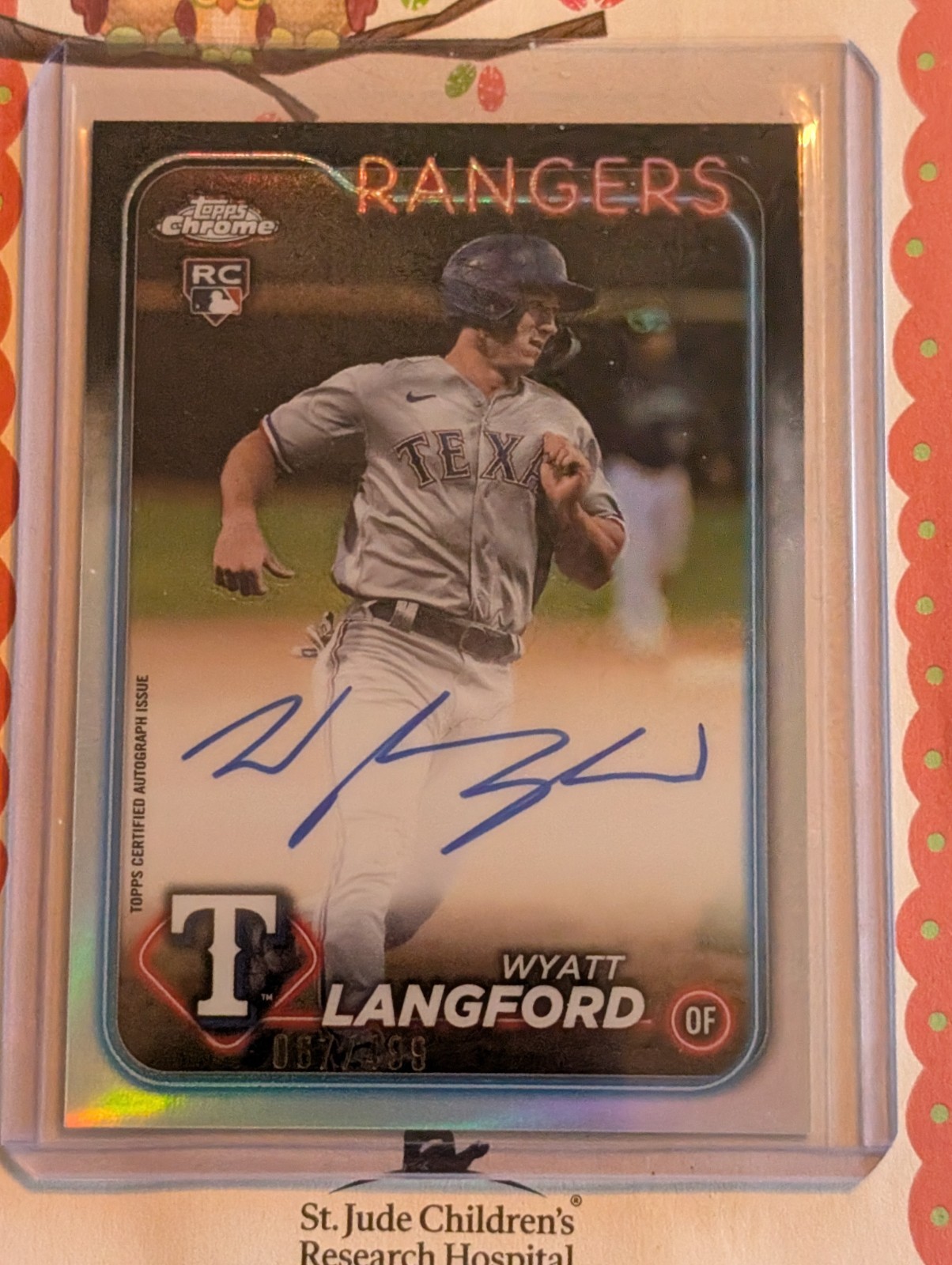 2024 Topps Chrome Wyatt Langford Auto Refractor /499 RC Rookie RA-WL