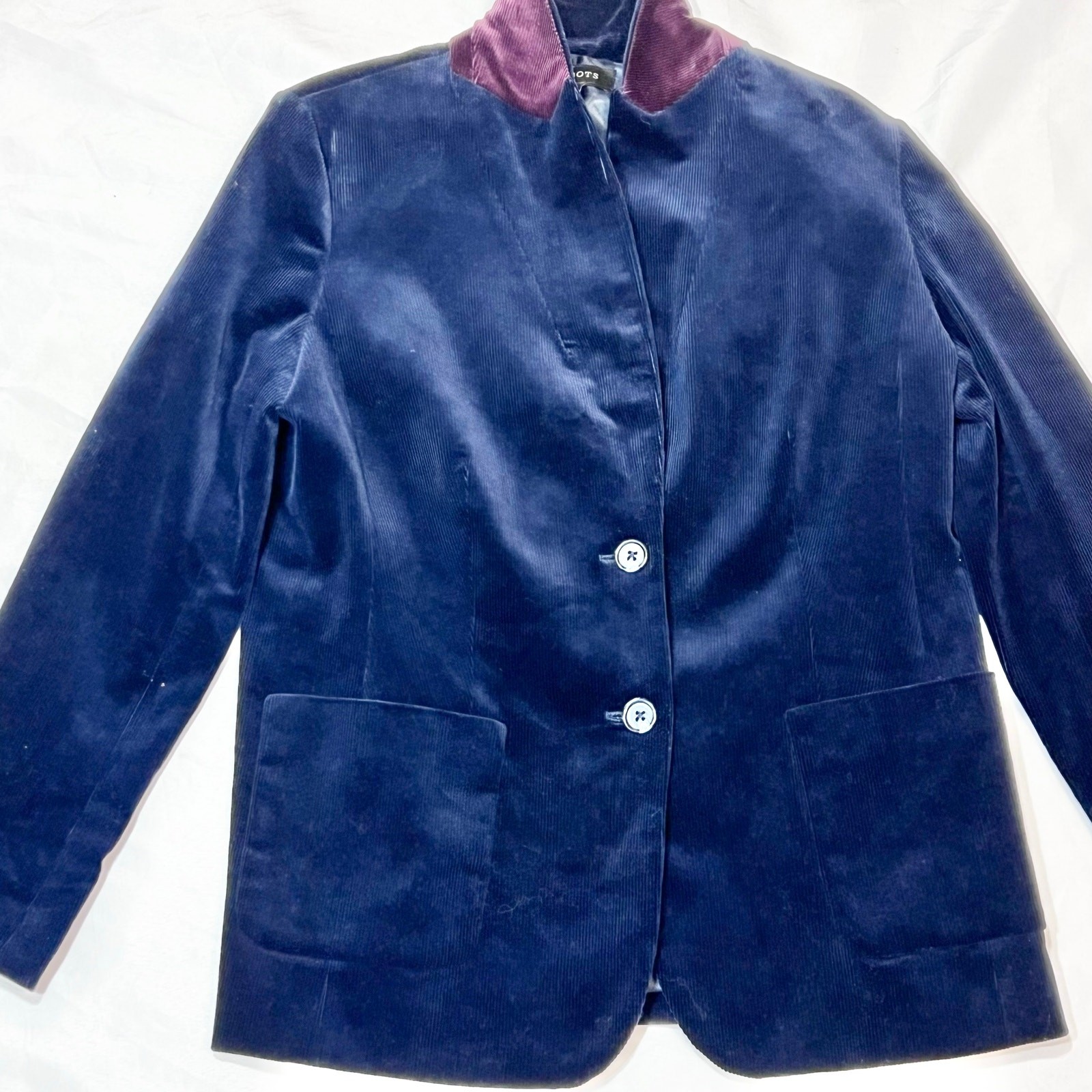 Talbots 2 Button Jacket Blazer Collared Navy Blue… - image 3