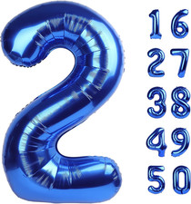 40 Inch Giant Navy Blue Number 2Nd Birthday Decorations Balloon Numbers 12Th 20T