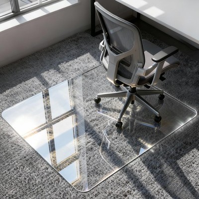 Azadx Tempered Glass Chair Mat for Carpet 36 x 48 Heavy Duty Office Mat
