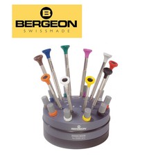 BERGEON 30081-S10 Rotating stand with 10 screwdrivers for Watchmakers SWISS MADE