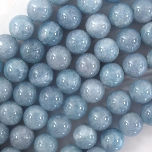 Blue Aquamarine Quartz Round Beads Gemstone 15" Strand 6mm 8mm 10mm 12mm