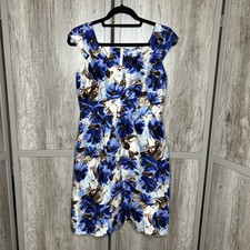 Banana Republic Silk Dress Floral Print Shift Pockets Sleeveless Pockets Size 2