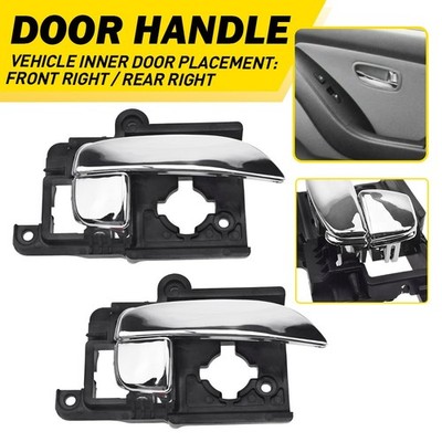 2X Inner Door Handle For 2007-10 Hyundai Elantra Front Right+Rear Right Chrome