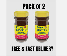 PACK OF 2 Cafe Bustelo, Espresso Style, Dark Roast Instant Coffee, 7.05 oz Jar