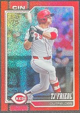 2026 TOPPS TJ FRIEDL RED GLITTER CINCINNATI REDS #5/5