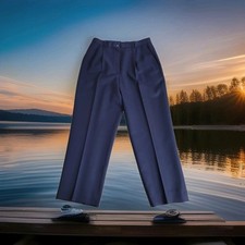 Pendleton 100 Virgin Wool Straight Leg Pleated Lined Dress Pants Women 12 Blue