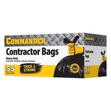 55 Gallon 3 MIL (eq) Heavy Duty Contractor Bags with Flap Ties - 36" x 56" wi...
