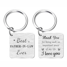 Father in Law Fathers Day Keychain Gift, Father of the Groom Wedding Day