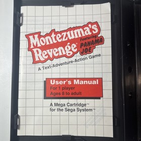 Montezuma's Revenge Sega Master System SMS Complete Game W/ Manual