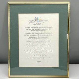 OOAK 1998 Signed CHARLIE TROTTERS Restaurant Menu FRAMED VTG Chicago MICHELIN 3