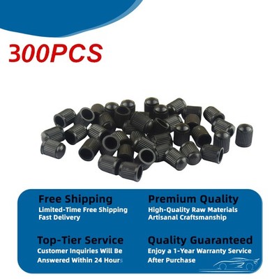 New 300Pcs Dust Cover Black Plastic Car Tire Rim Valve Stems Wheel Tyre Air Caps