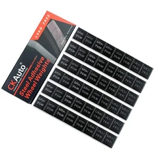 1/4oz, 0.25oz, Black, Adhesive Stick on Wheel Weights EasyPeel Type. Cars(48pcs)